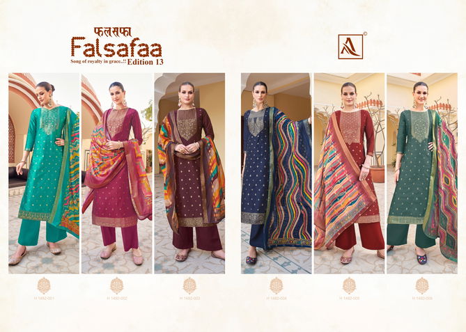 Falsafaa 13 By Alok 1492-001 To 006 Jacquard Designer Dress Material Wholesale Price In Surat
